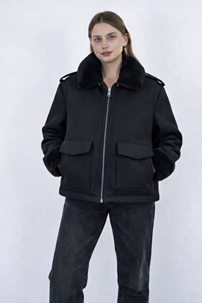 Enter Women's Plush Collar Jacket