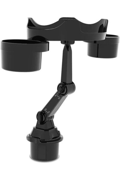 Generic صينية حامل أكواب قابلة للتعديل للسيارة مع فتحة للهاتف