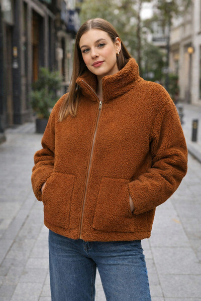 Bold Icon Women's Oversized Teddy Plush Coat