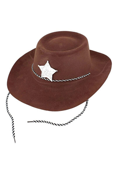 Lisinya Children's Cowboy Hat Flocked over Plastic Material Dark Brown - Tygoo