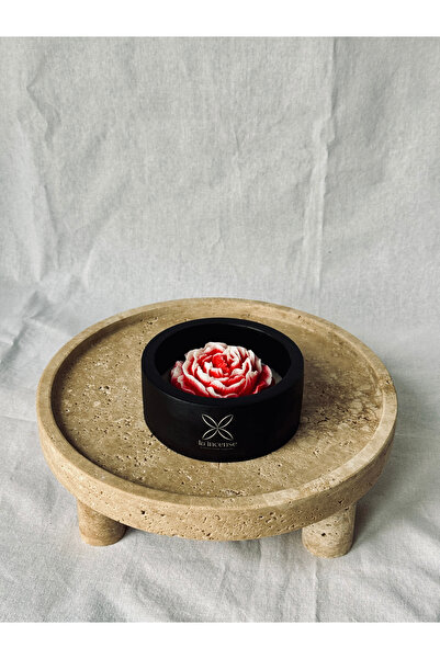 La incense Şakayık Desenli, 2 Renkli Özel Tasarım, Beton mum