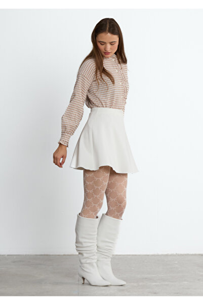 LADYA COLLECTION Beyaz Volanlı Mini Riva Etek