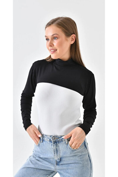 a02teks Mock Neck Neck Collar Sleeves Black Long Sleeves Neck Collar Hijab Ne...