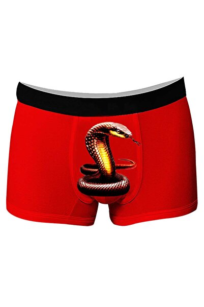 Onudabunuda Baskılı Erkek Boxer Kobra Kırmızı