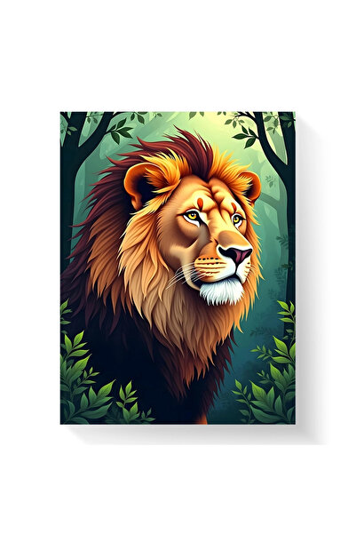 Printees Tablou - Leu - Ilustrație - Canvas pe șasiu