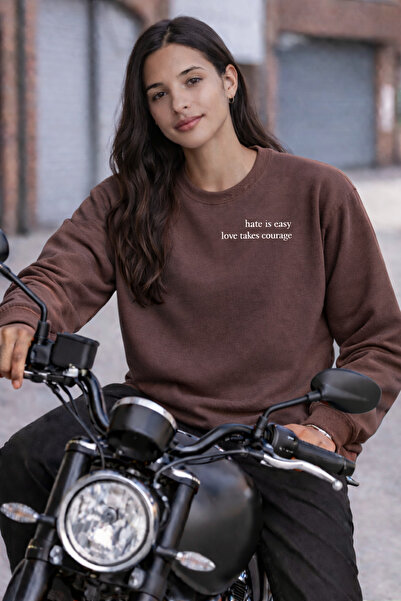 ArtYus 3 Threads Hate Is Easy Love Takes Courage Printed Unisex Circular Neck...