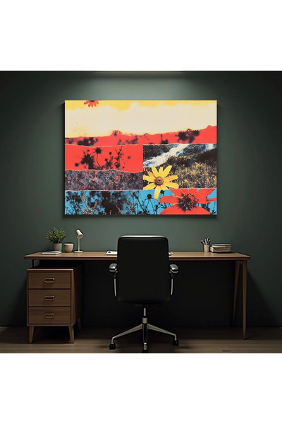 Printees Tablou - Colaj cu floare galbenă