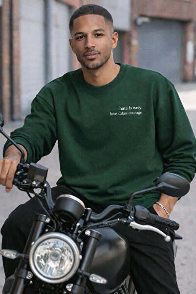 ArtYus 3 Threads Hate Is Easy Love Takes Courage Printed Unisex Circular Neck...