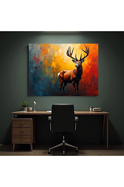 Printees Tablou - Ilustrație cu cerb - Canvas pe șasiu