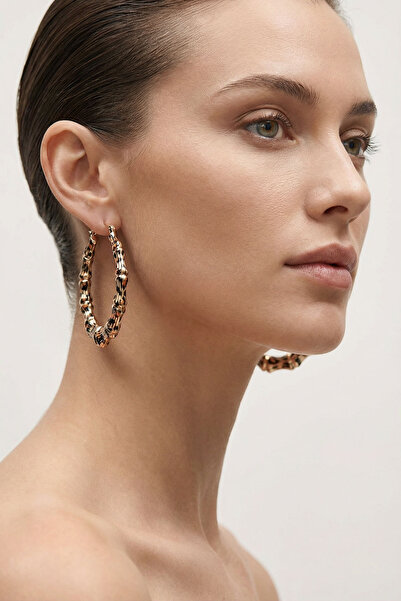 bacc Steel Leopard Pattern Hoop Women's Earrings Bcyj-251036