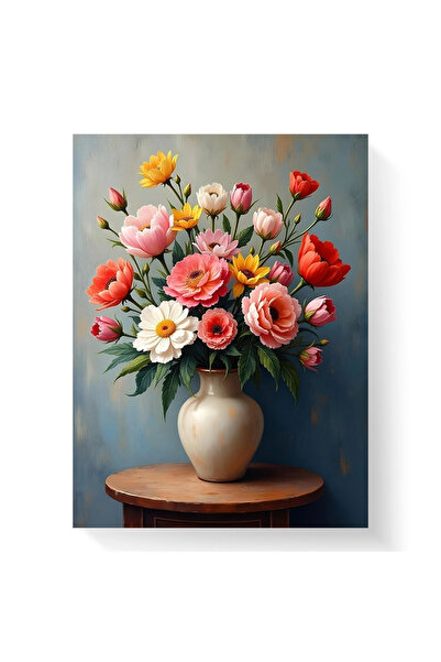 Printees Tablou - Decor vază cu flori - Canvas pe șasiu