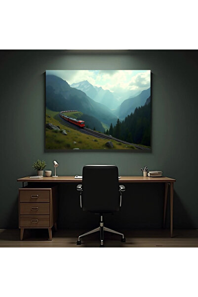 Printees Tablou - Tren la Munte - Canvas pe șasiu