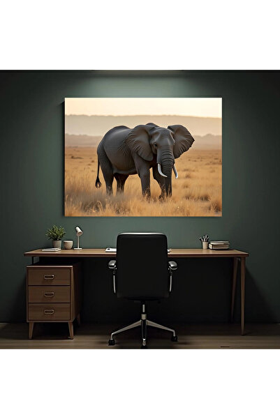 Printees Tablou - Elefant în savană - Canvas pe șasiu