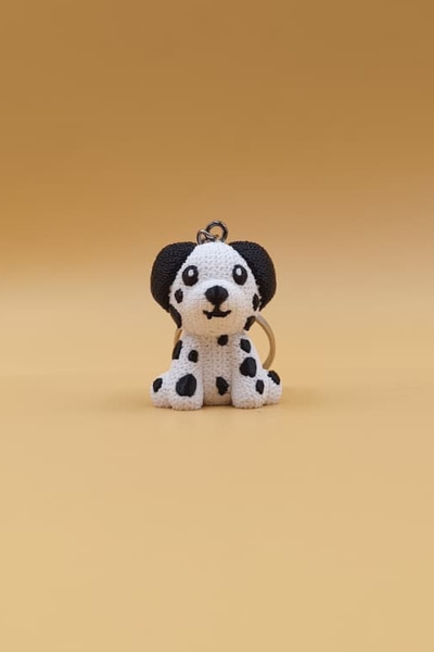 Rodopiva Örgü Desenli Dalmaçyalı Köpek Anahtarlık (Plastik)