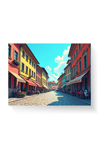 Printees Tablou - Strada cu terase