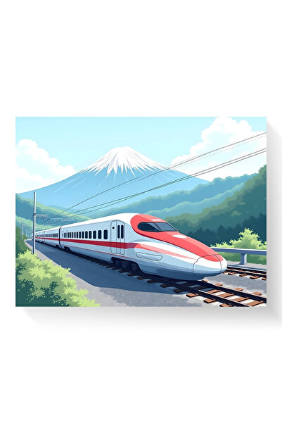 Printees Tablou Tren Shikansen la Muntele Fuji