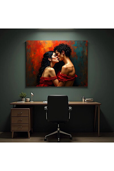Printees Painting - A passionate kiss - Canvas on frame