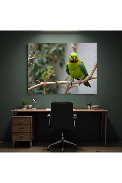 Printees Tablou - Papagal verde - Canvas pe șasiu