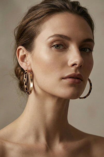 bacc Steel Leopard Pattern Hoop Women's Earrings Bcyj-251036