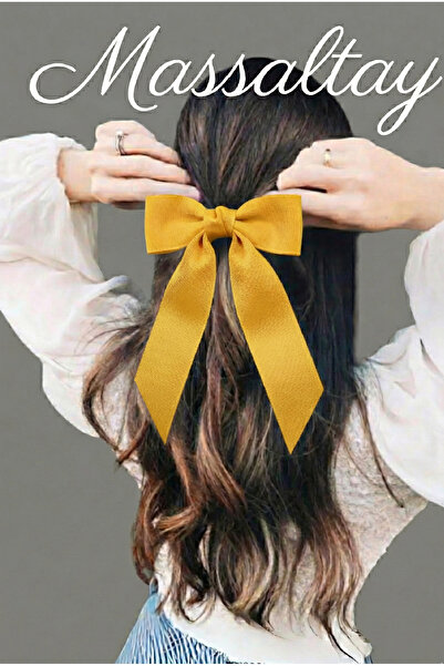 Massaltay Women's Satin Bow Large Clip Buckle Hair Clip Daily Stylish Model