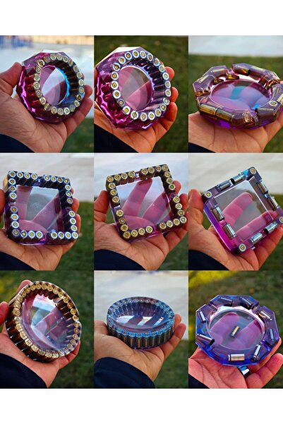 TAKIDA GÜMÜŞ Mermili küllük 9 mm kül tablası kül tablası 9 mm mermi küllük he...