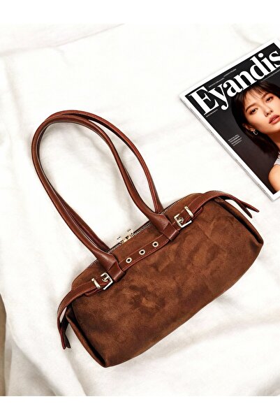 eyandis Premium Women's Shoulder Bag with Suede Belt Detail Ey&İs Collection