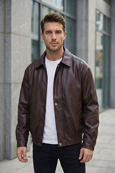 MOVENTO Oversize Men's Leather Jacket