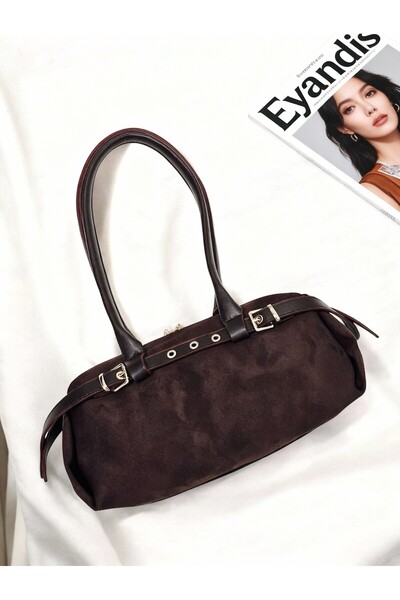 eyandis Premium Women's Shoulder Bag with Suede Belt Detail Ey&İs Collection