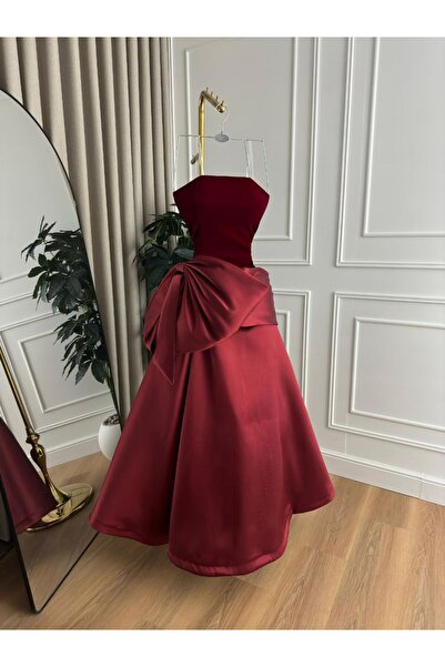 Maliha Fashion Velvet Rose Evening Dress