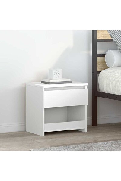 vidaxl Bedside Cabinet White 40x30x39 cm Engineered Wood