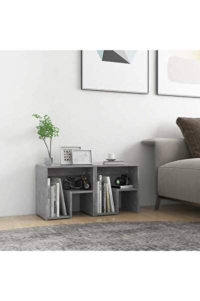 vidaxl Bed Cabinets 2 pcs Concrete Grey 40x30x40 cm Engineered Wood