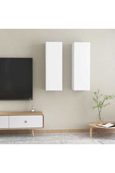 vidaxl TV Cabinets 2 pcs White 30.5x30x90 cm Engineered Wood