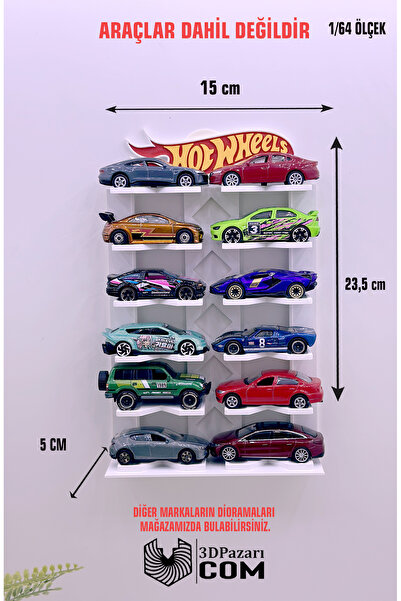 Butik 1/64 Ölçekli Araç Sergileme Rafı 3D Baskı