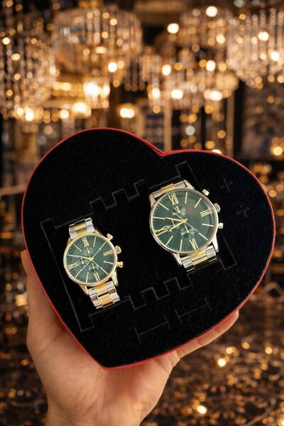 LOOQ Kalpli Kutusunda Sevgili Kombin Erkek & Kadın Kol Saati