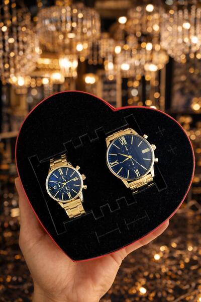 LOOQ Kalpli Kutusunda Sevgili Kombin Erkek & Kadın Kol Saati