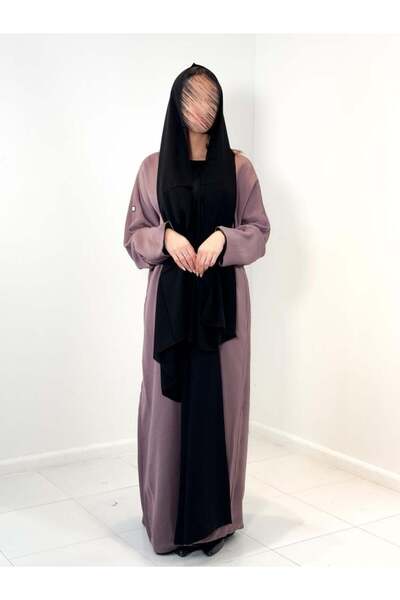 FR ABAYA LINE عباية دبل فيس لحمي وأسود