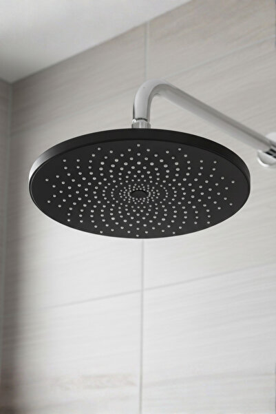 BUMAK Premium Mat Siyah Yağmurlama Özellikli Slim Su Tasarruflu Lüks Yuvarlak...