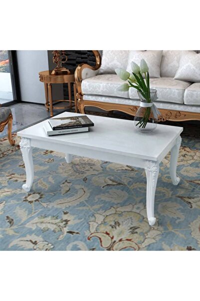 vidaxl طاولة قهوة بيضاء لامعة 100×60×42 سم