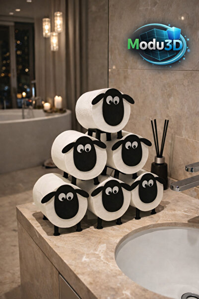 modu3d Sheep Figured Toilet Paper Stand – Set of 6 |   Fun and Decorative Bat...