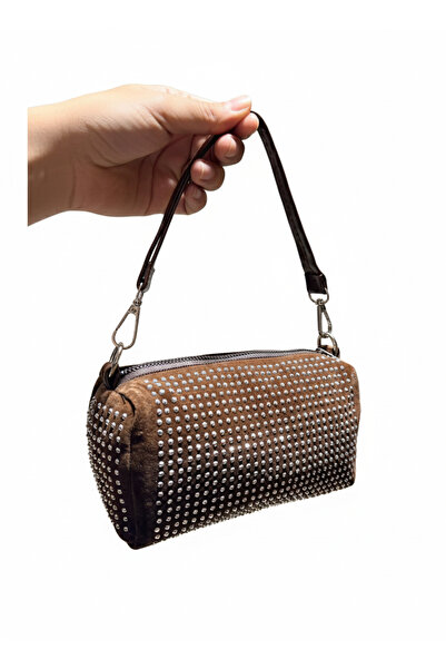 İKRA ÇANTA Τσάντα μπαγκέτα ώμου με διακοσμητικά καρφιά