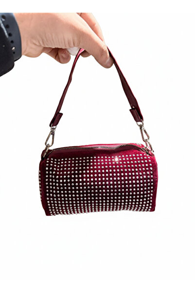 İKRA ÇANTA Τσάντα μπαγκέτα ώμου με διακοσμητικά καρφιά