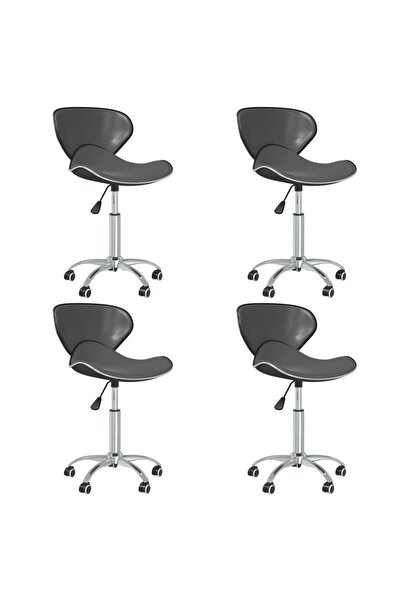 vidaxl Swivel Dining Chairs 4 pcs Grey Faux Leather