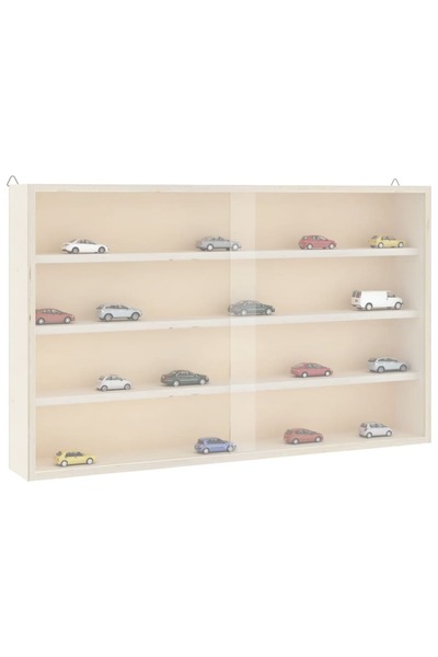 vidaxl Wooden Collector's Display Case with Doors 60x8.5x37cm