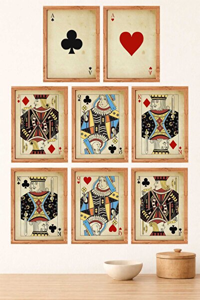 UNT Set de pictură tematică cu cărți de joc, 8 piese |   15x20 cm |   Decor d...