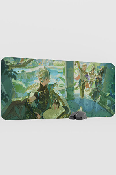 mousepad bastir Alhaitham Genshin Impact Anime Gacha V5 - 90X40 XXL Gaming Mo...