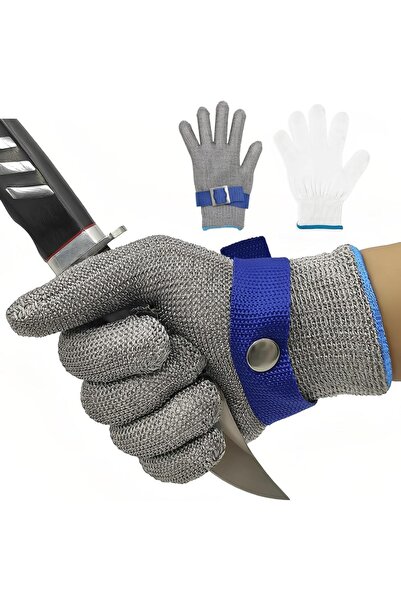Verci Level 9 Cut Resistant Gloves Ambidextrous Stainless Steel Mesh Safety W...