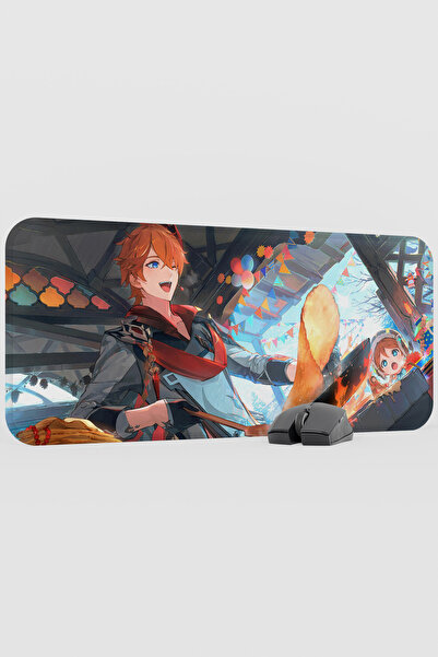 mousepad bastir Childe Genshin Impact Anime Gacha V2 - 70x30 XL لوحة ماوس للأ...