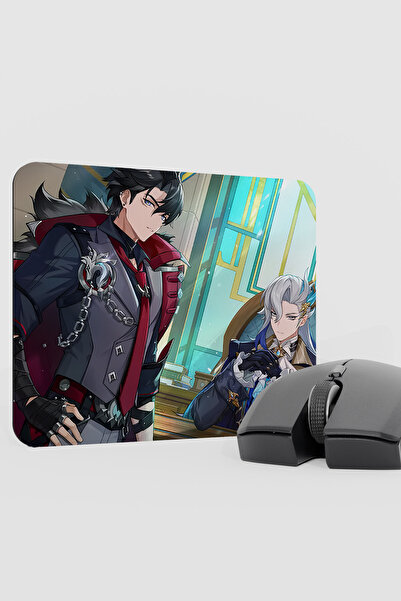 mousepad bastir Wriothesley Genshin Impact Anime Gacha V4 - 22X18 Gaming Mous...