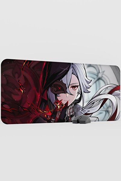 mousepad bastir Arlecchino Genshin Impact Anime Gacha V1 - 90X40 XXL Gaming M...