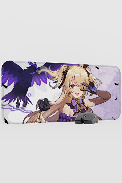 mousepad bastir Fischl Genshin Impact Anime Gacha V5 - 70X30 XL Gaming Mouse ...